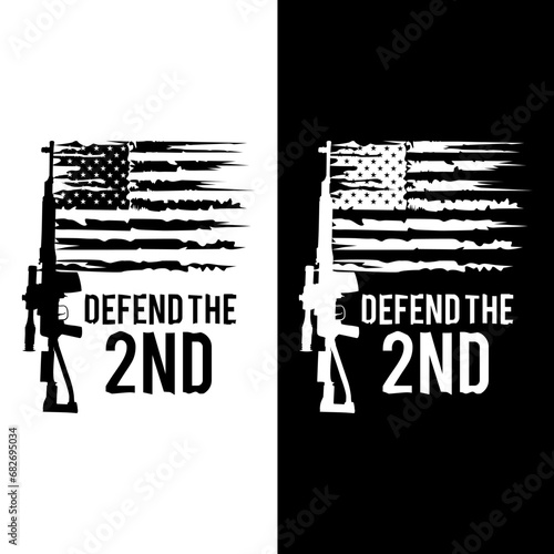 Defend the 2nd, 2nd Amendment, Veteran Day t-shirt design template.