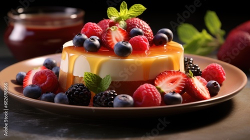 Fresh fruit with cheesecake