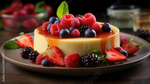 Fresh fruit with cheesecake