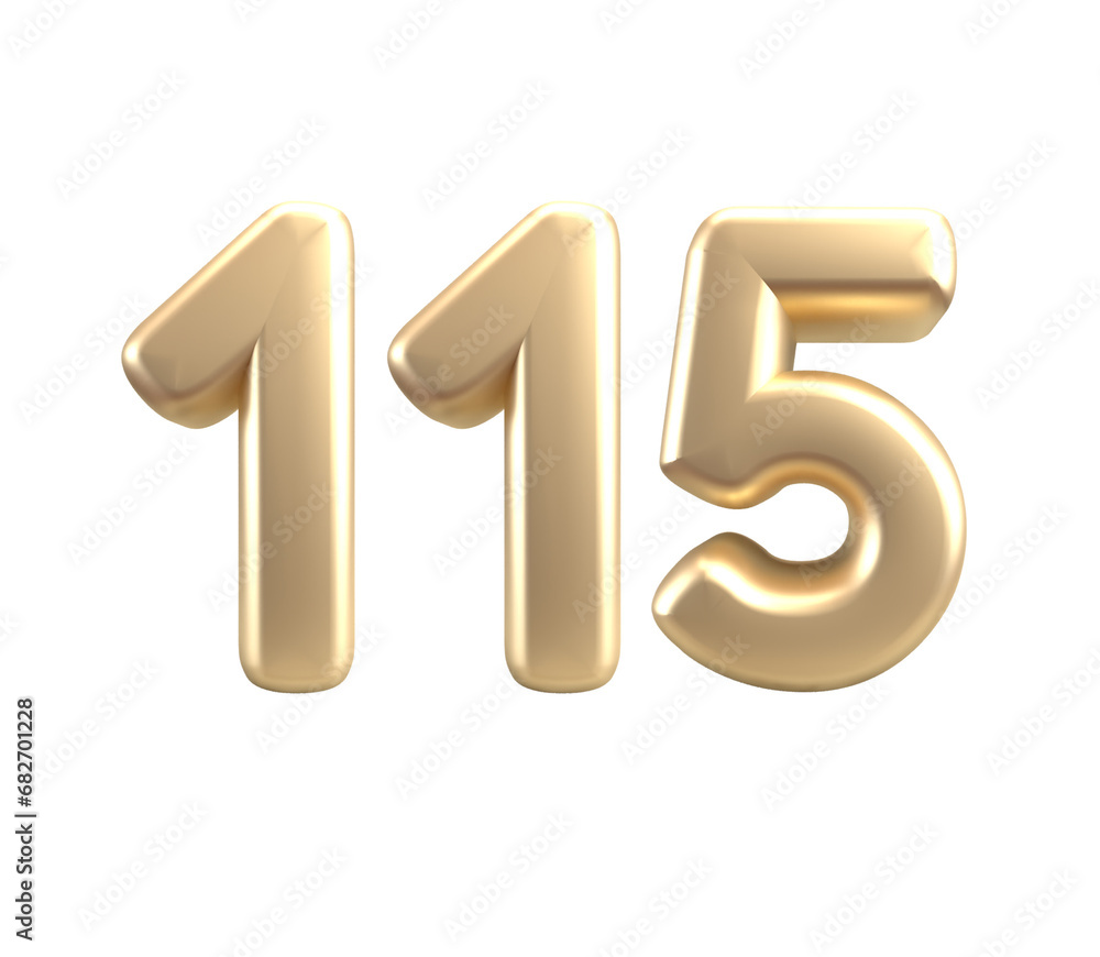 3D render number with gold style 3D render number with gold style