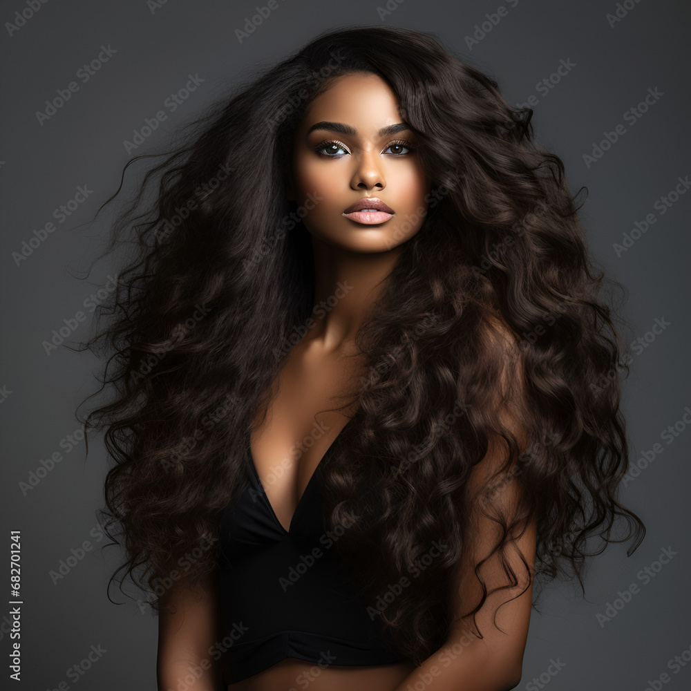 Naklejka premium Pretty black woman model