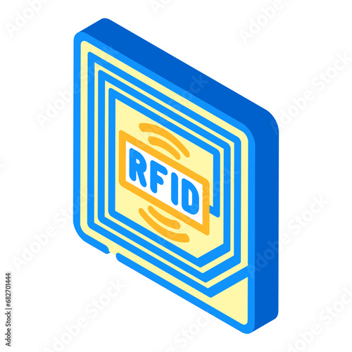rfid tracking autonomous delivery isometric icon vector. rfid tracking autonomous delivery sign. isolated symbol illustration
