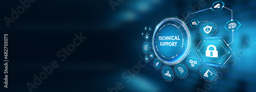 Business, Technology, Internet and network concept. Technical Support Center customer service. 3d illustration