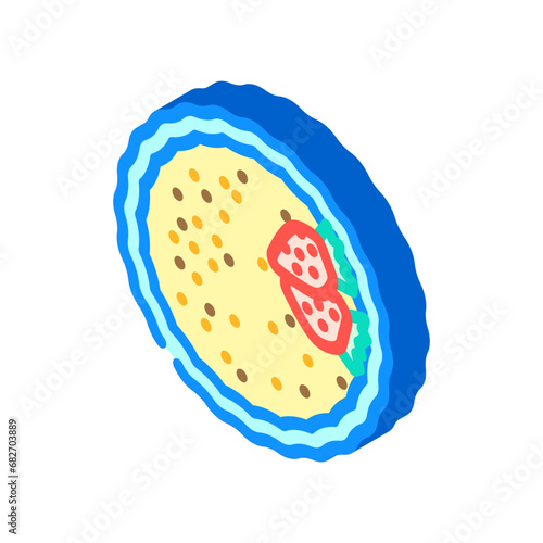 creme brulee french cuisine isometric icon vector. creme brulee french cuisine sign. isolated symbol illustration