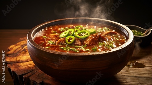 an image of a steaming bowl of barbecue gumbo with a rich and smoky broth