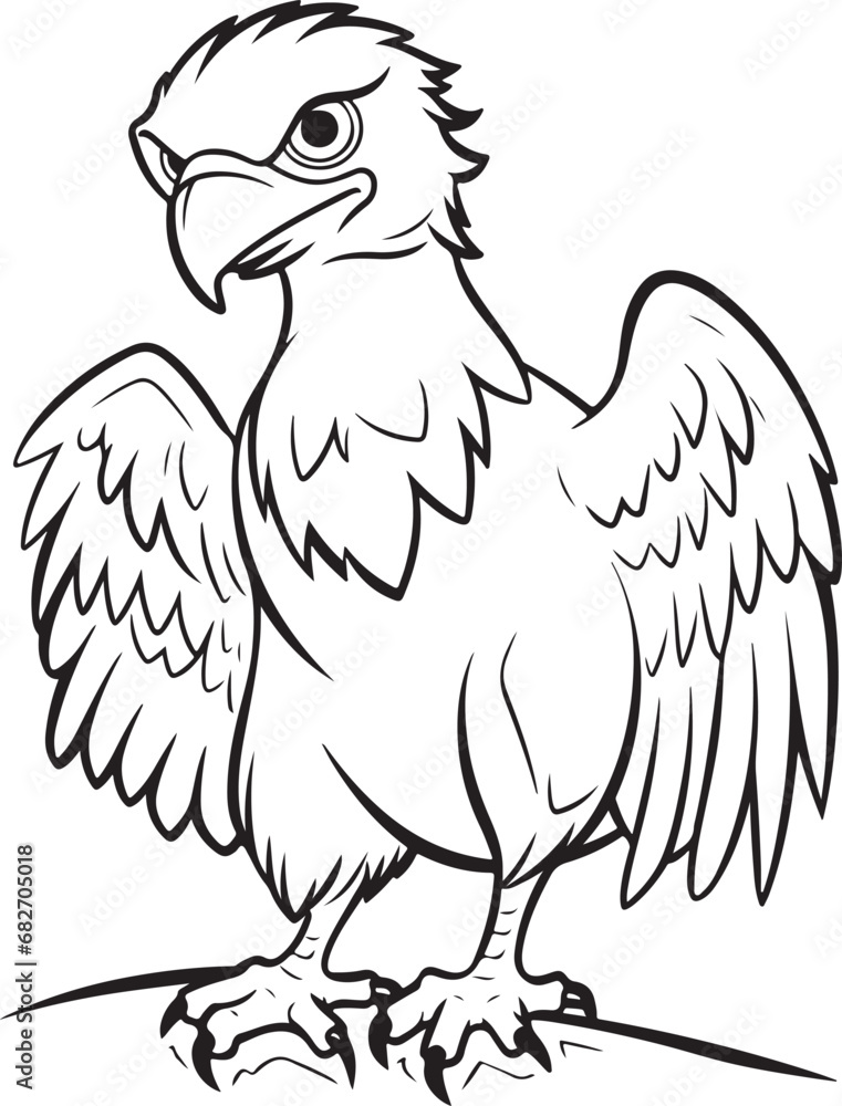 Obraz premium hand drawn eagle drawing illustration 