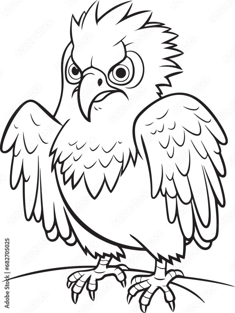 Obraz premium hand drawn eagle drawing illustration 