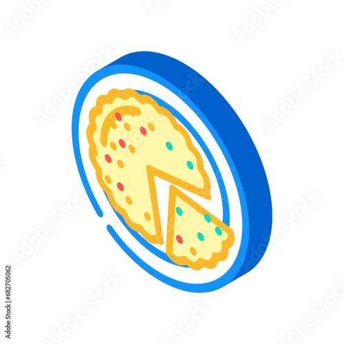 quiche lorraine french cuisine isometric icon vector. quiche lorraine french cuisine sign. isolated symbol illustration