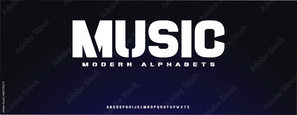 Music stylish minimal typography modern alphabet letter logo design - obrazy, fototapety, plakaty 