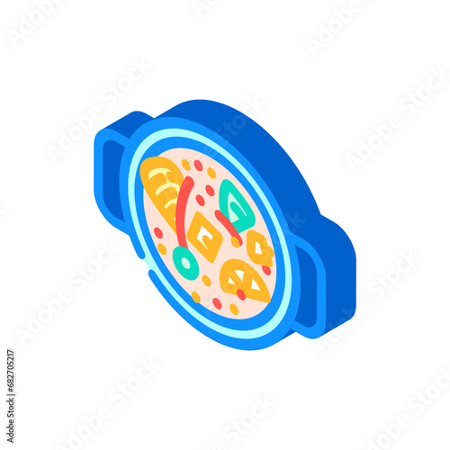 bouillabaisse french cuisine isometric icon vector. bouillabaisse french cuisine sign. isolated symbol illustration