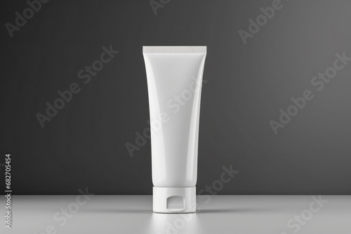 A white tube mockup image template for cosmetic packaging - Generative AI