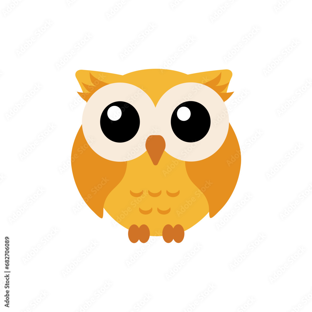 vector cute owl interested in something animals vector cute owl interested in something animals