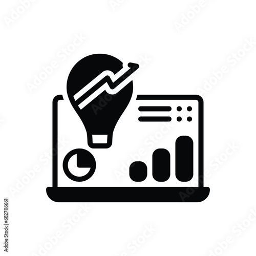 Black solid icon for insights from 