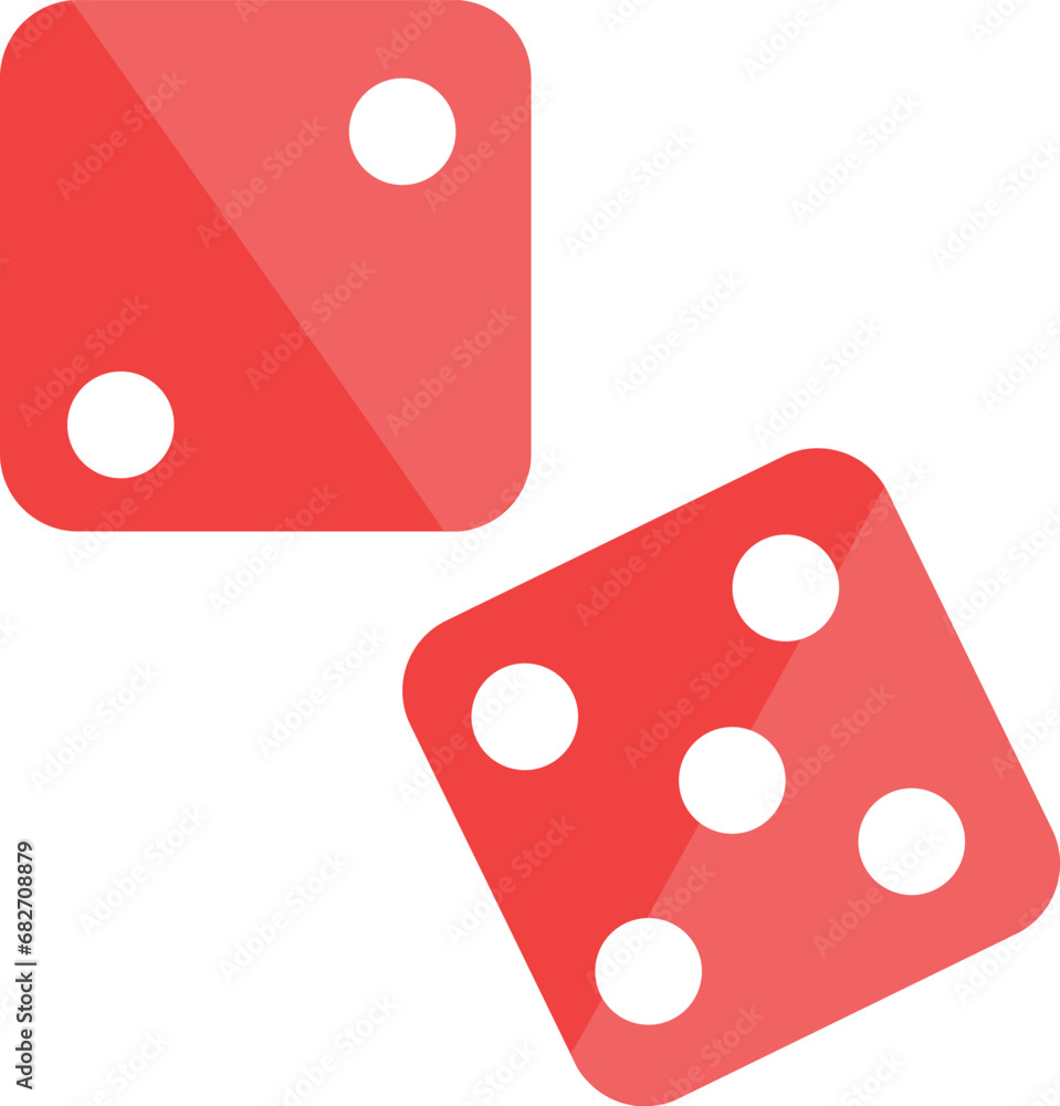 Dice Duo: Two and Five White Dots on Red Dices - EPS Vector Illustration for Gaming and Probability Concepts Dice Duo: Two and Five White Dots on Red Dices - EPS Vector Illustration for Gaming and Probability Concepts
