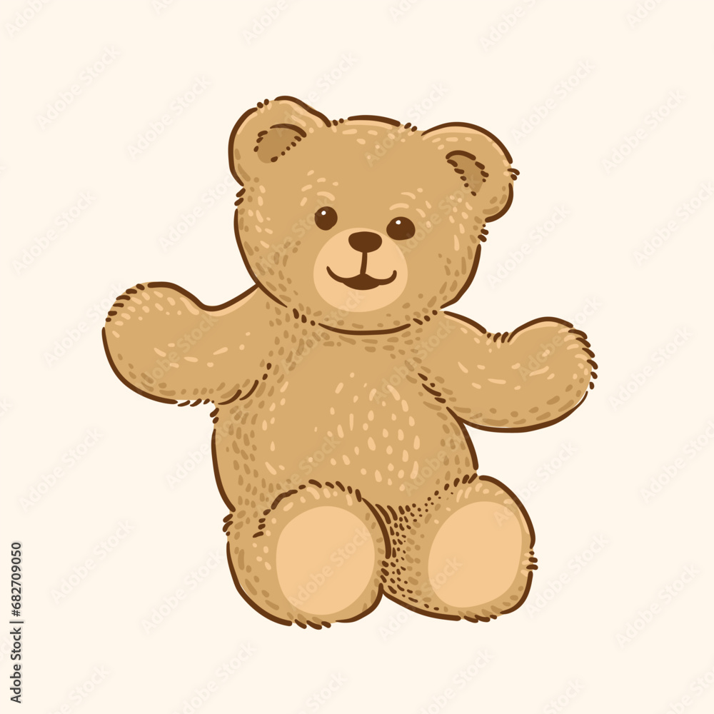 Teddy Bear hand drawing cartoon style, cute and funny vector image Teddy Bear hand drawing cartoon style, cute and funny vector image