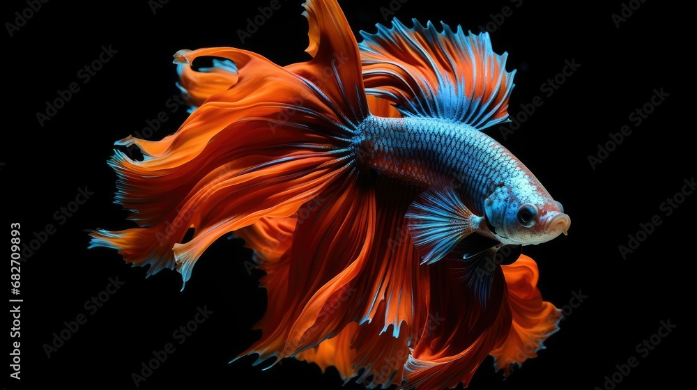 Copper tail betta fish Siamese fighting fish on isolated