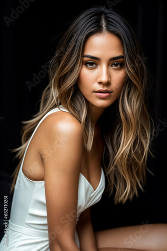 Wallpaper Mural Portrait of a beautiful woman with a simple white dress Torontodigital.ca