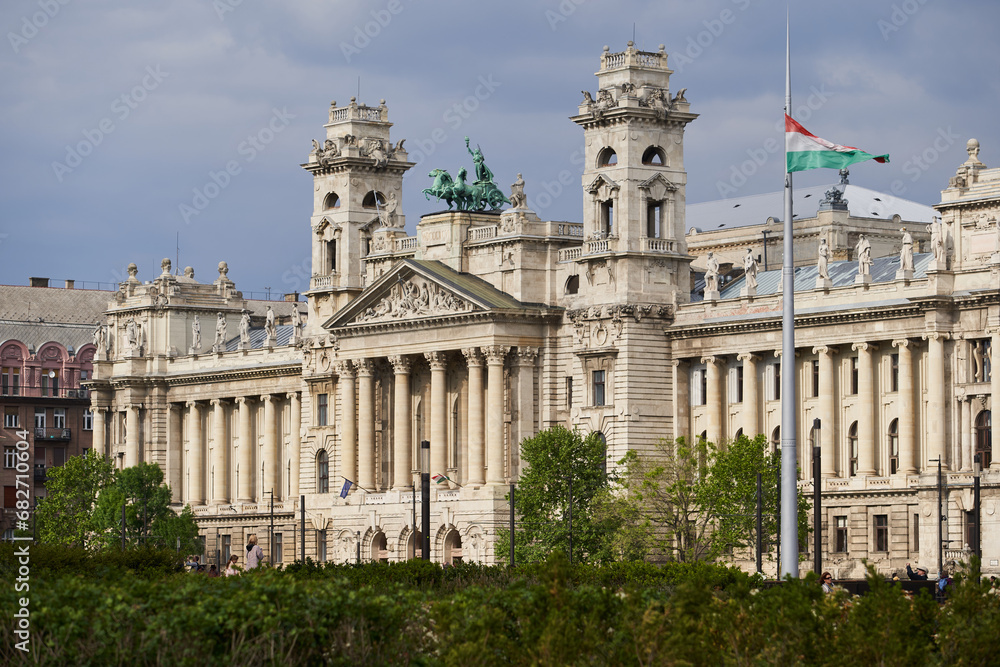 The Museum of Ethnography (Hungarian: Néprajzi Múzeum) in the building of Palace of Justice. Budapest, Hungary - 7 May, 2019