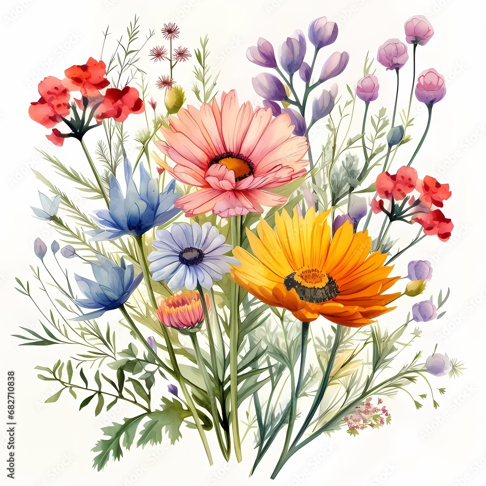 watercolor wild flowers watercolor wild flowers