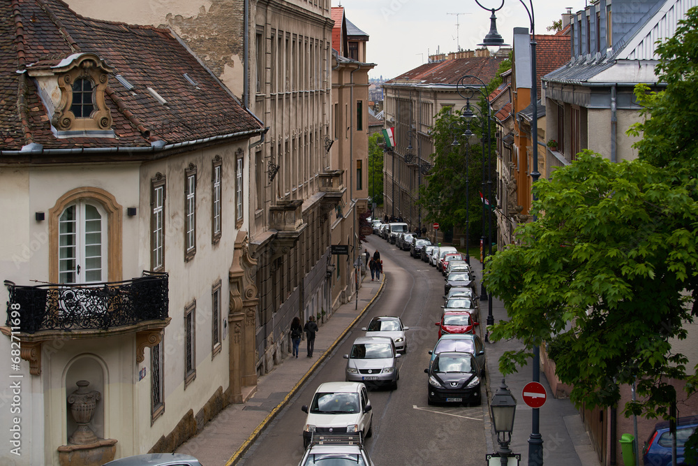 Classic Hungarian residential area in Buda part of the city. Budapest, Hungary - 7 May, 2019
