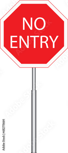 Prohibited Zone: No Entry Sign EPS Vector - Essential Symbol for Warning and Restriction Concepts