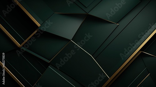 Luxurious dark green overlapping background with realistic