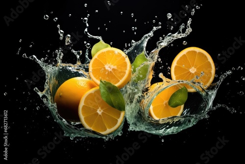 orange fruit juice splash. AI Generated