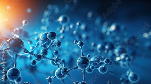 Science background with molecules or atoms abstract