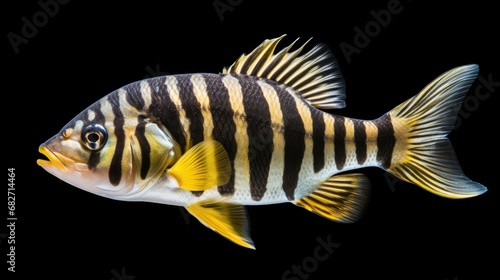 Siamese Tigerfish isolated on white background