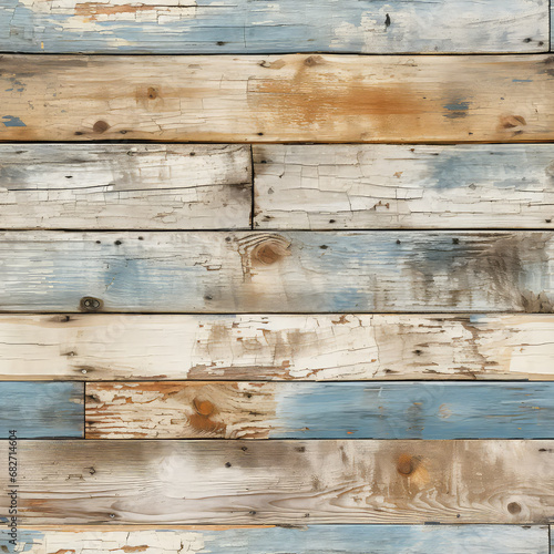 Seamless shabby vintage wood texture pattern, ai generative