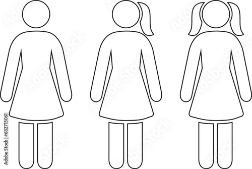 Feminine Essence: EPS Vector Collection of Elegant Female Outline Symbols