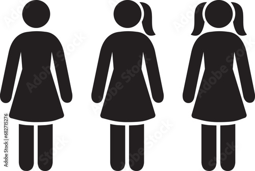 Empowering Elegance: Captivating Female Silhouettes Collection, Female toilet signs