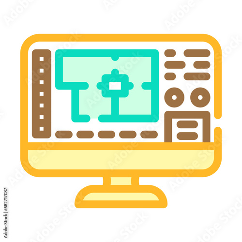 architectural plans drafter color icon vector. architectural plans drafter sign. isolated symbol illustration