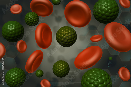 Obraz na plátně Human Papillomavirus on scientific background. 3d illustration..