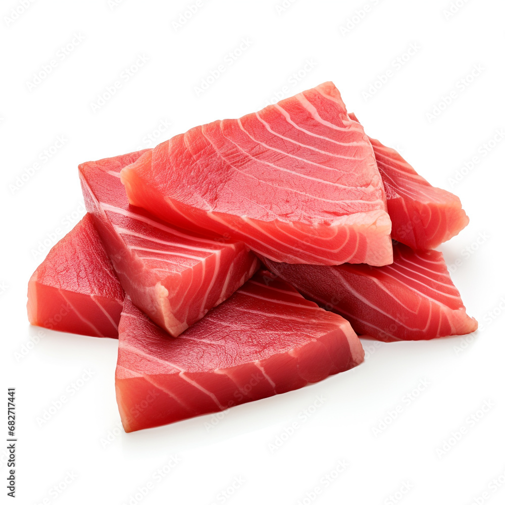 Ahi tuna isolated on white background