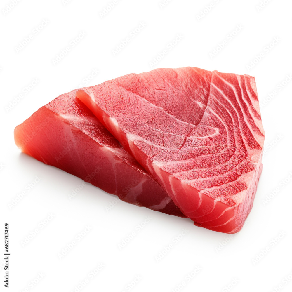 Ahi tuna isolated on white background