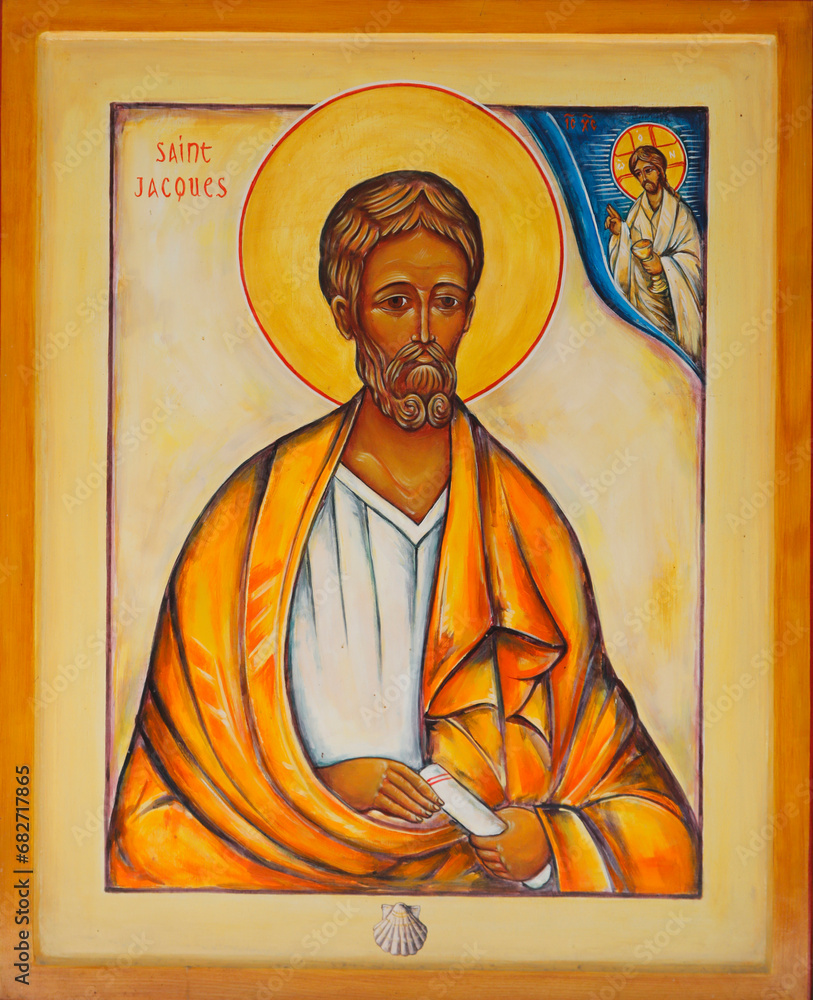 Fototapeta premium Saint James icon in Saint Mary Magdalene basilica, Vezelay, France