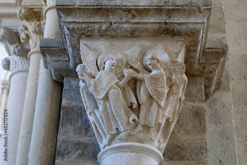 Saint Mary Magdalene basilica, Vezelay, France. Capital photo