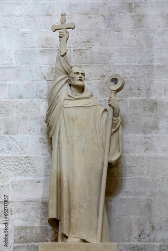 Saint Mary Magdalene basilica, Vezelay, France. St Bernard statue photo