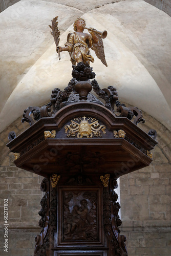Saint Mary Magdalene basilica, Vezelay, France. Detail of the pulpit