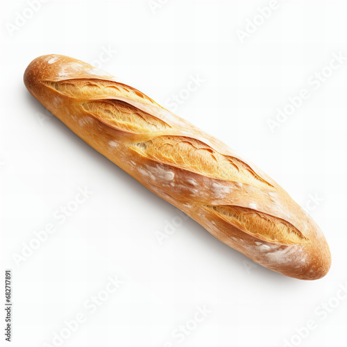 Baguette isolated on white background