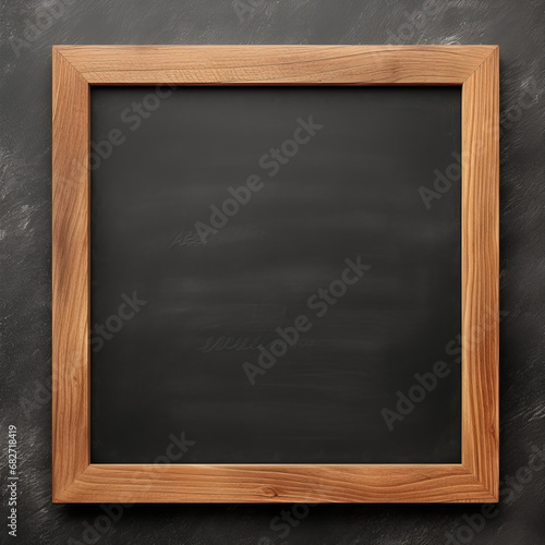 Blank chalkboard in wooden frame isolated on white background