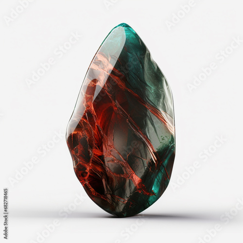 Blood stone gem isolated on white background