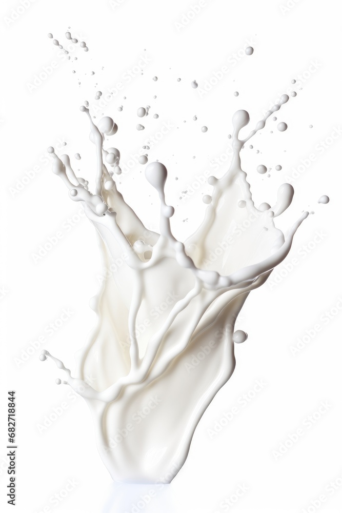white liquid splash isolated on white. AI Generated white liquid splash isolated on white. AI Generated