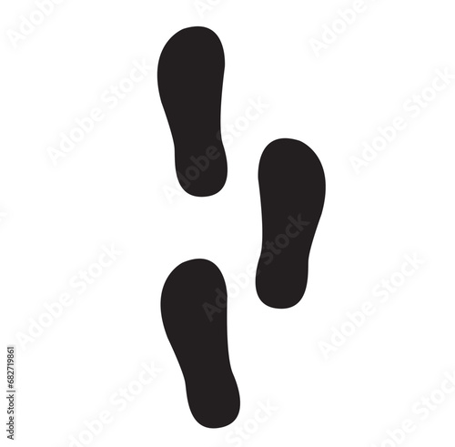 Footprint isolated on white background. Vector illustration trail of shoe print
