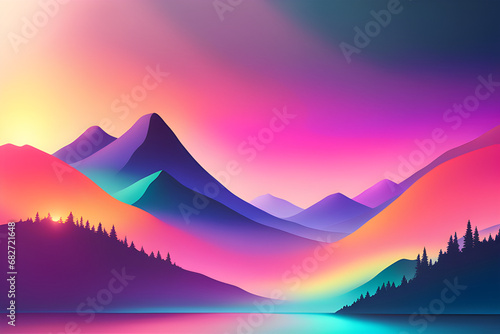 Beautiful Nature in gradient colors 