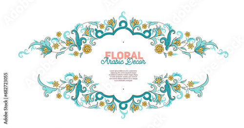 Canvas Print Vector element, arabesque, floral pattern for design template