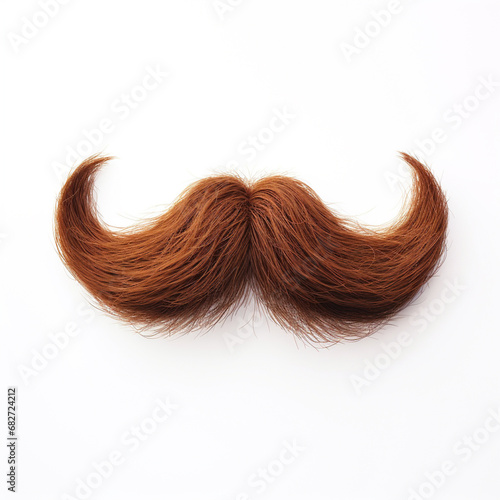 Brown mustache isolated on white background