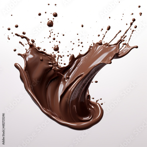 Chocolate splash isolated on white background