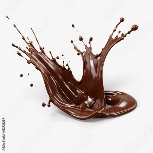 Chocolate splash isolated on white background